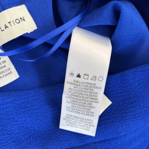 Dress the Population Pants Womens XXS‎ Blue Ashton Wide Leg Split Hem - Picture 13 of 13